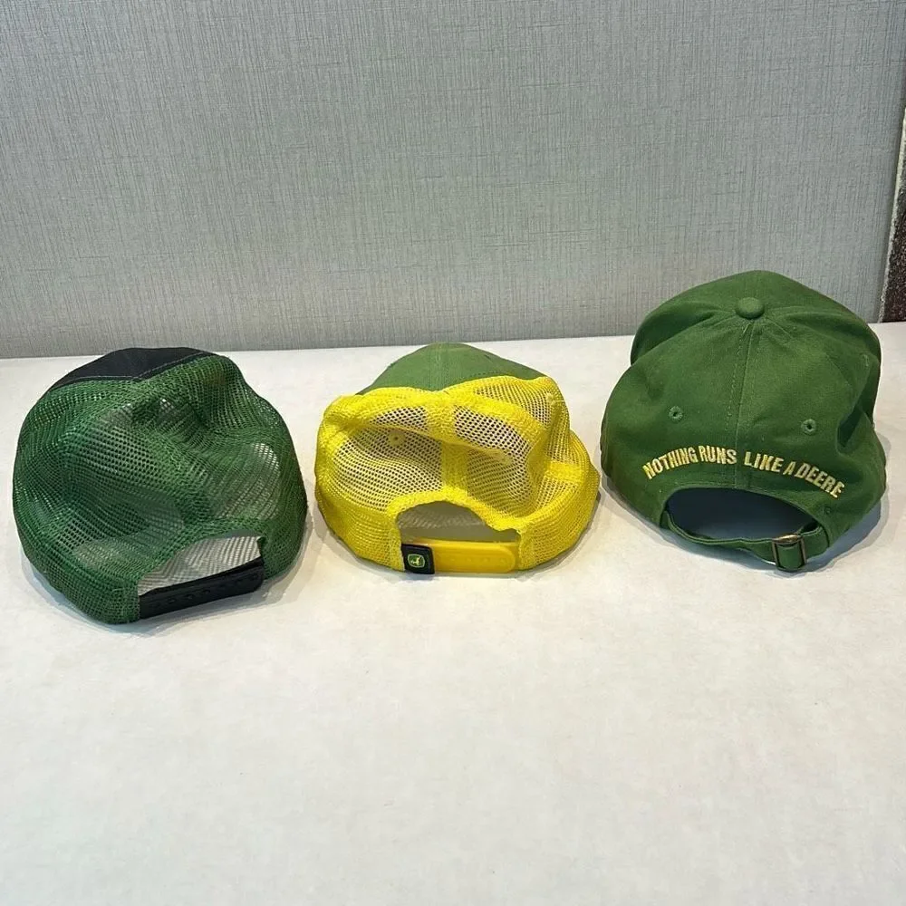 John Deere Kids Youth Toddler Hats Adjustable Snapback Mesh Trucker Set Lot of 3